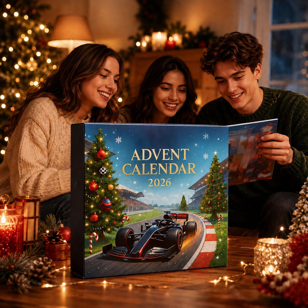 Calendario dell’Avvento con auto da corsa 2026 – 24 sorprese motoristiche, calendario natalizio per appassionati di auto e bambini