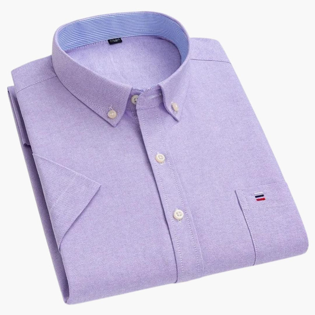 NOUVEAU RICHE Kurzarmhemd Herren kariert – Business Hemd mit Karomuster & klassischem Kragen, 6 Farben, S–7XL – Ranches Rosa