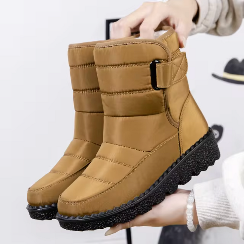 NOUVEAU RICHE Winterstiefel Wasserdicht Rutschfest Damen Baumwollfutter Khaki