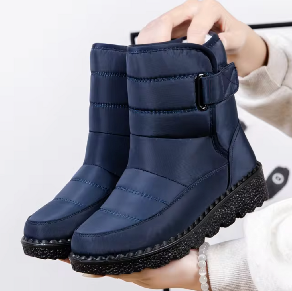 NOUVEAU RICHE Winterstiefel Wasserdicht Rutschfest Damen Baumwollfutter Blau