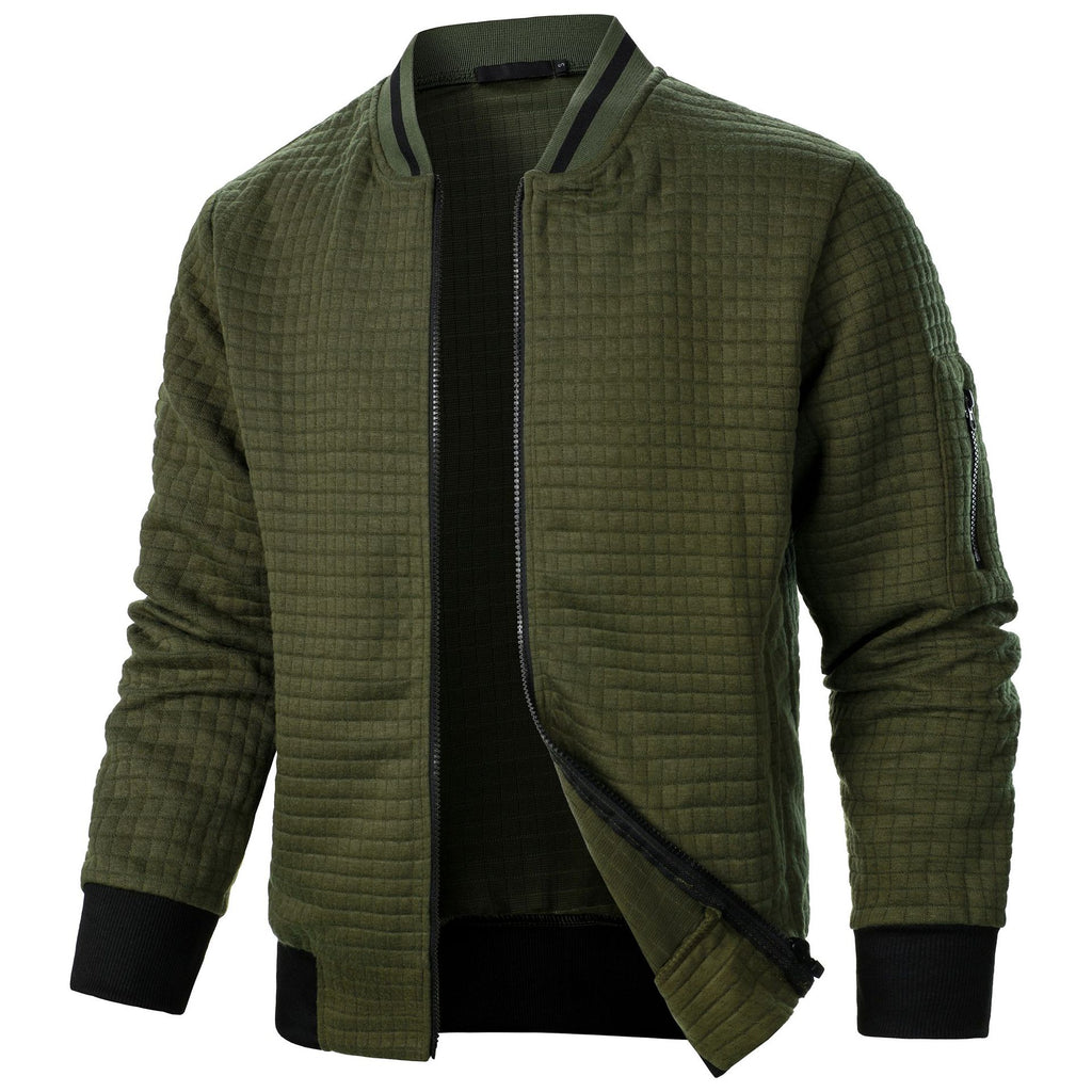 NOUVEAU RICHE Bequemer und warmer Herren Pullover mit Reißverschluss Grün