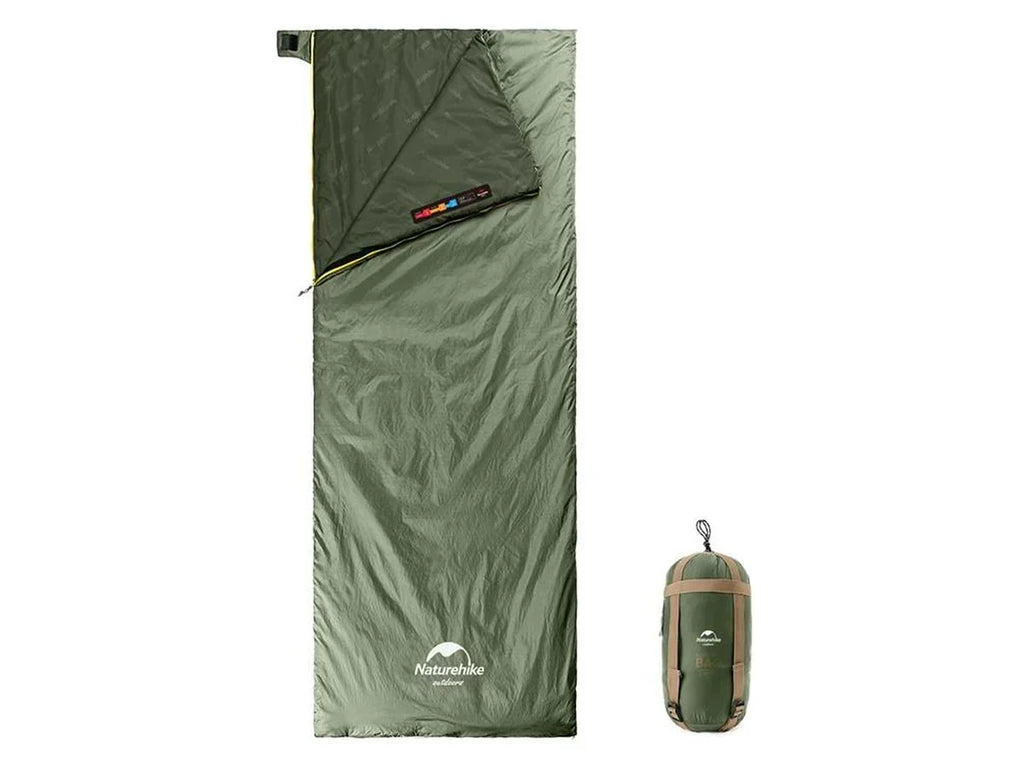 NOUVEAU RICHE Kompakter Schlafsack Grün – Leichter, warmer Camping-Schlafsack mit kleinem Packmass, waschbar
