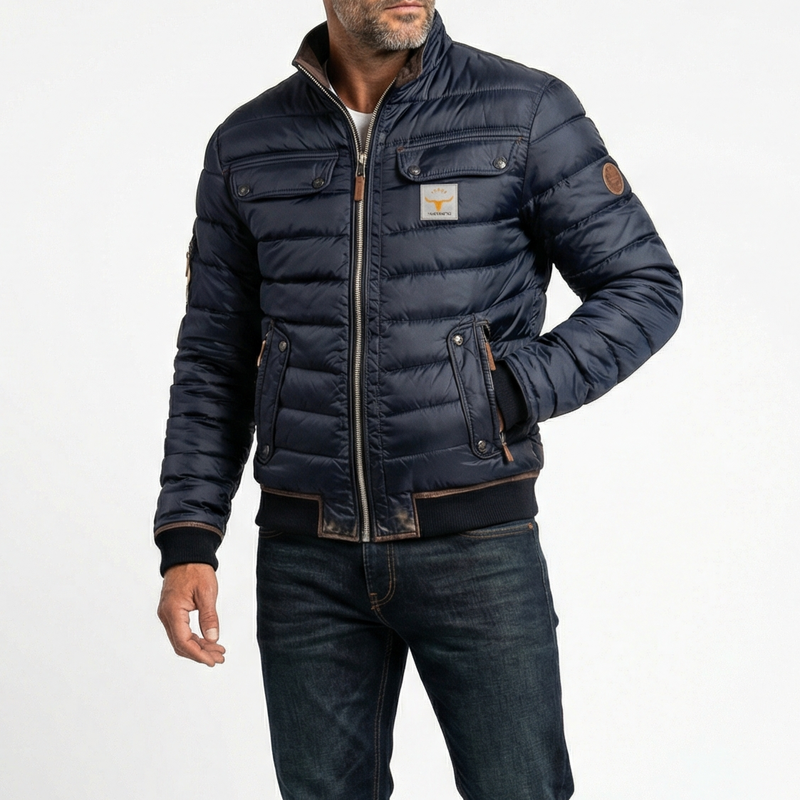 NOUVEAU RICHE Hermosa | Herren Steppjacke mit Stehkragen - Warme Leichtsteppjacke & Übergangsjacke mit Reißverschluss
