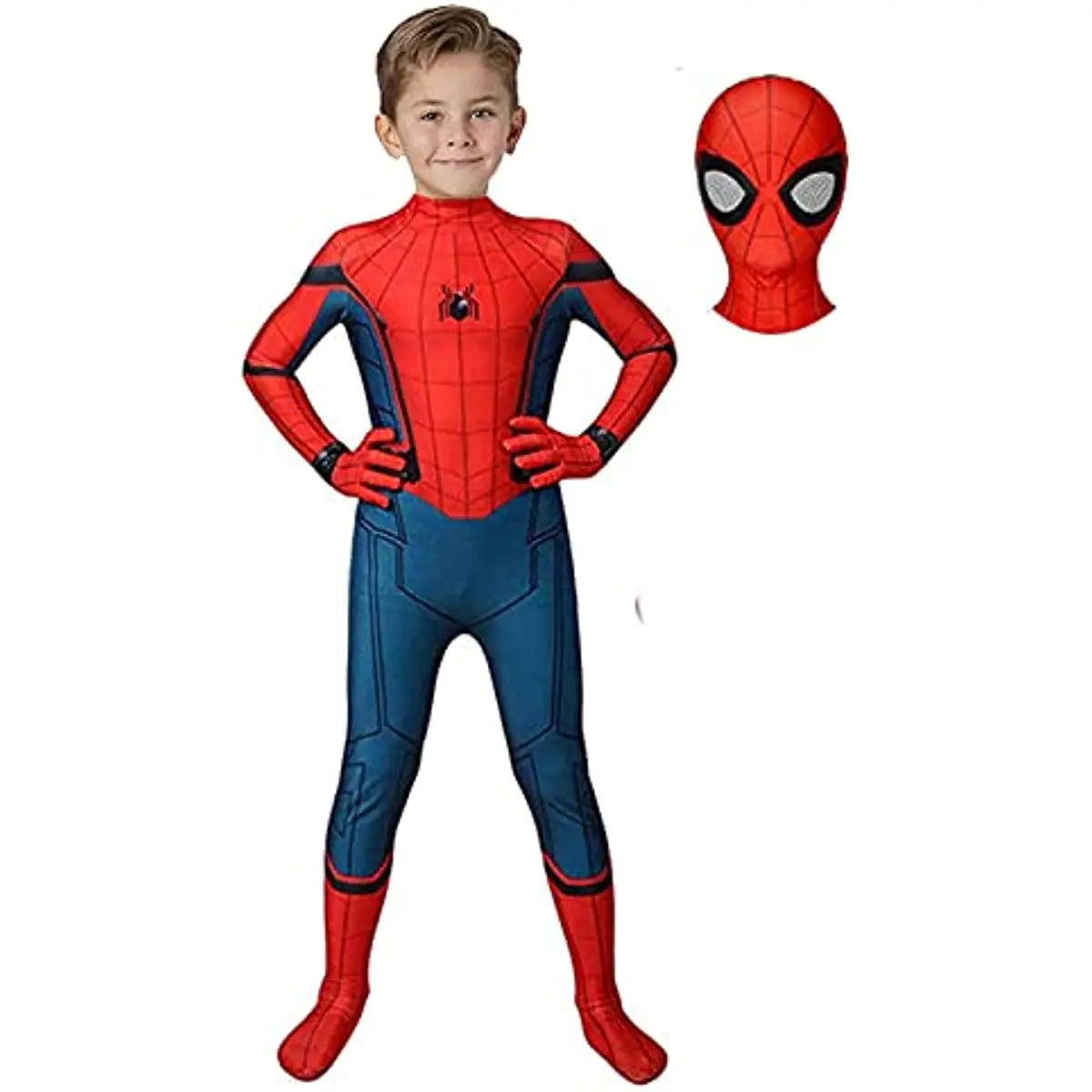 NOUVEAU RICHE Spinnenheld Kinderkostüm – Superhelden Kostüm für Kinder mit Maske, Fasnacht & Halloween, 100–150 cm 140-150cm
