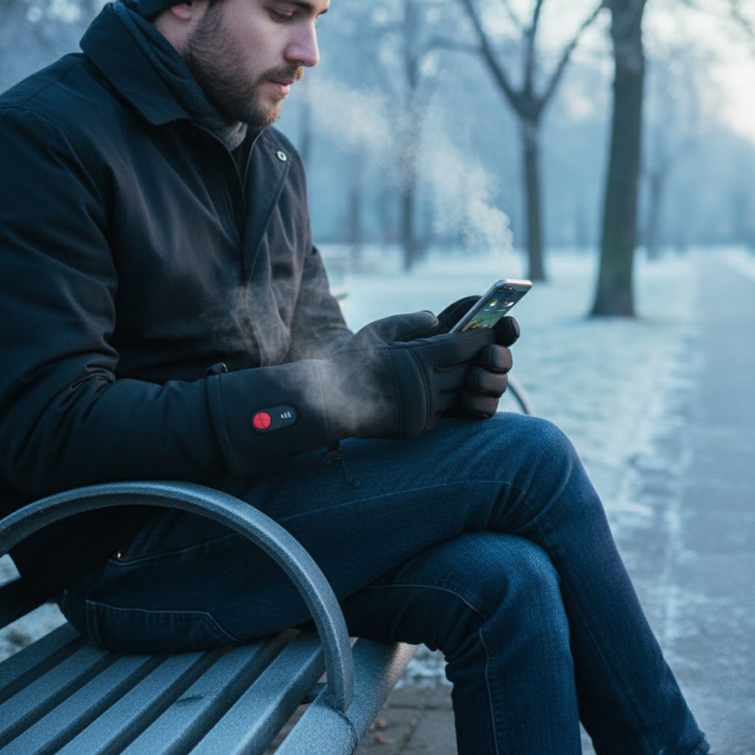 NOUVEAU RICHE Beheizbare Handschuhe – Winterhandschuhe mit USB-Heizung & Touchscreen, Winddicht, für Velo & Arbeit, S–XL – GloveHeat