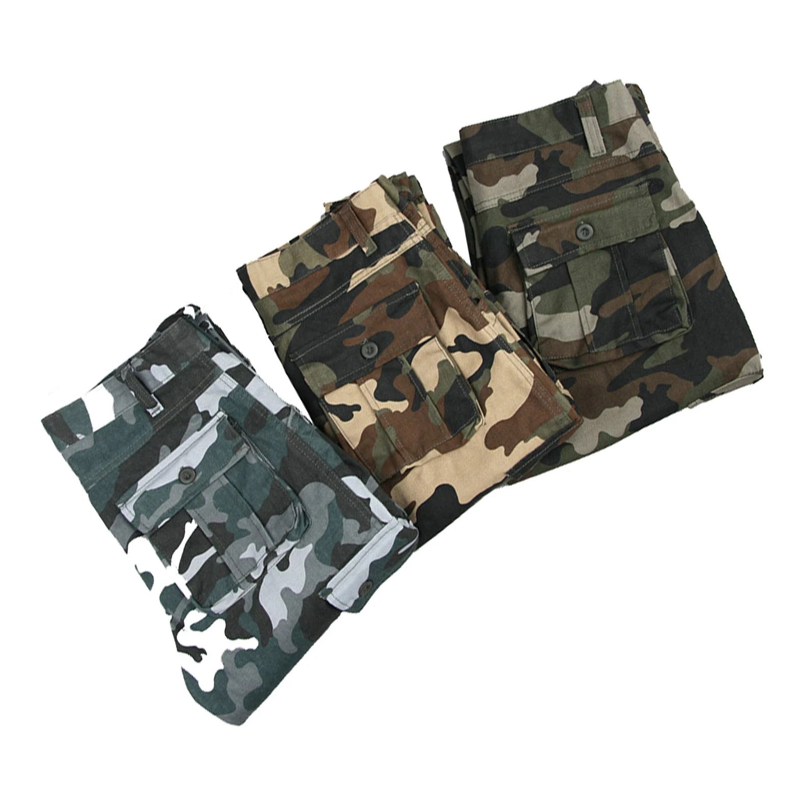 NOUVEAU RICHE Herren Camouflage Militärhose Gerade Schnitt Baumwolle Cargo Pants Mit Seitentaschen Für Komfort Und Stil
