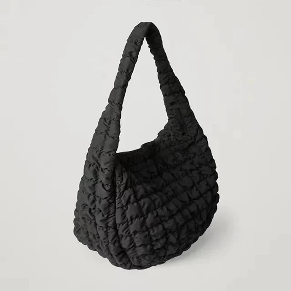 NOUVEAU RICHE Damen Daunen Umhängetasche – Leichte Tasche als Perfekter Reisebegleiter Schwarz