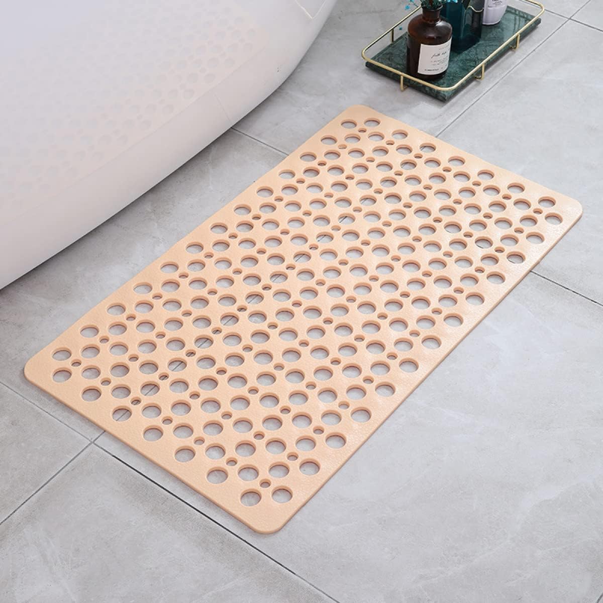 NOUVEAU RICHE Rutschfeste & Antibakterielle Duschmatte – Anti-Rutsch Matte für Dusche & Badewanne, 3 Grössen, 6 Farben – GripGuard Hellbraun