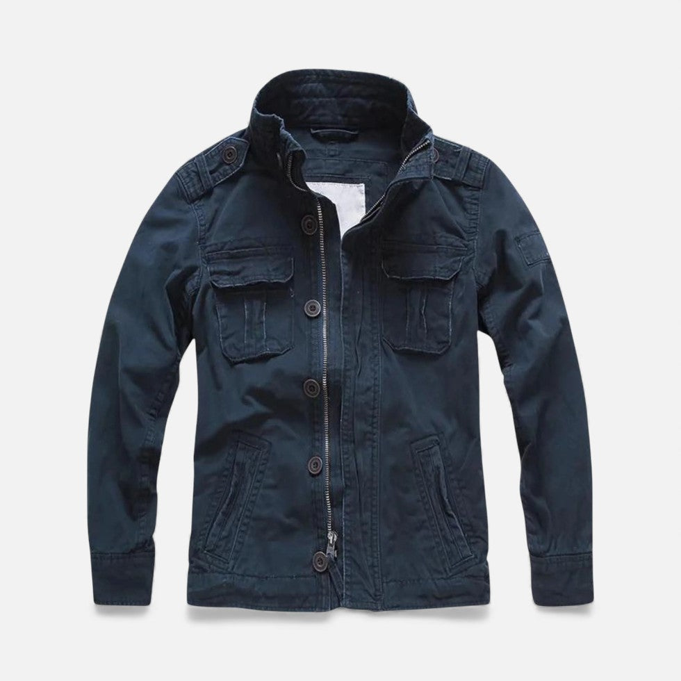 NOUVEAU RICHE Herren Utility Übergangsjacke – Leichte Jacke mit Taschen & weichem Futter, 5 Farben, S–2XL – Mane Blau