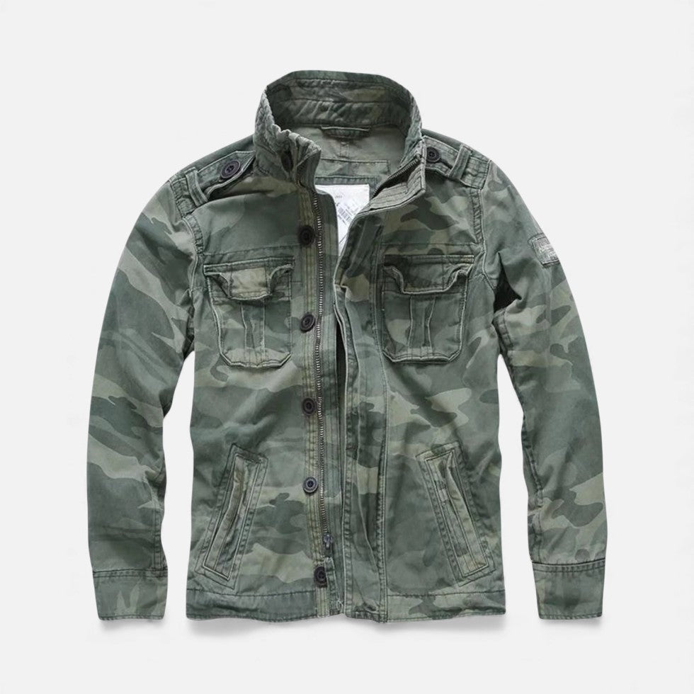 NOUVEAU RICHE Herren Utility Übergangsjacke – Leichte Jacke mit Taschen & weichem Futter, 5 Farben, S–2XL – Mane Grün