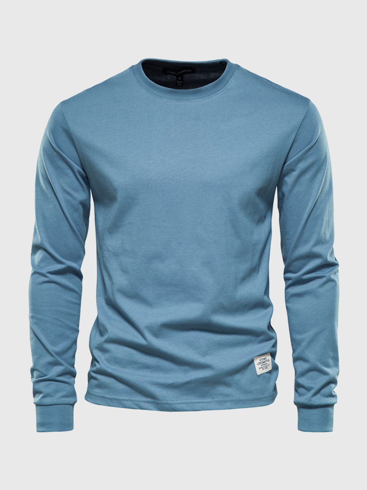 NOUVEAU RICHE Herren Baumwoll-Langarmshirt mit Rundhalsausschnitt