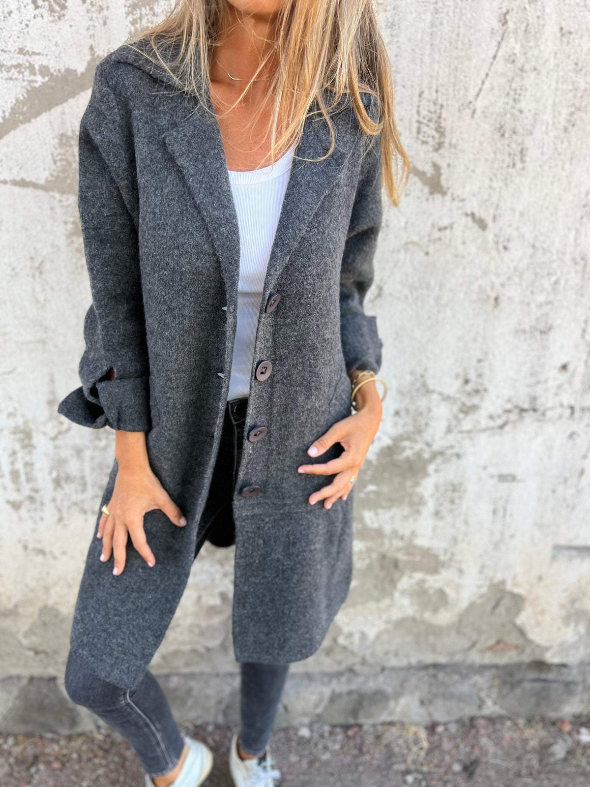 NOUVEAU RICHE Legere Lange Strickjacke – Langer Cardigan Damen, weich & atmungsaktiv, für jede Jahreszeit, S–3XL – Sephira Schwarz