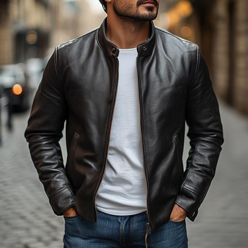 NOUVEAU RICHE Elegante Herrenjacke mit Kragen für formelle Anlässe und Freizeitmode Schwarz
