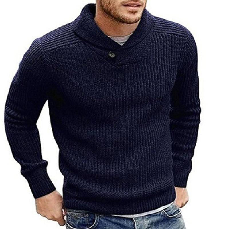 NOUVEAU RICHE Pullover Herren Einfarbiger Strick Hochwertiges Material