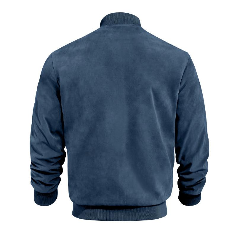 NOUVEAU RICHE Vintage Wildlederjacke für Herren mit Stehkragen für stilvolle Freizeitoutfits und besonderen Anlässe