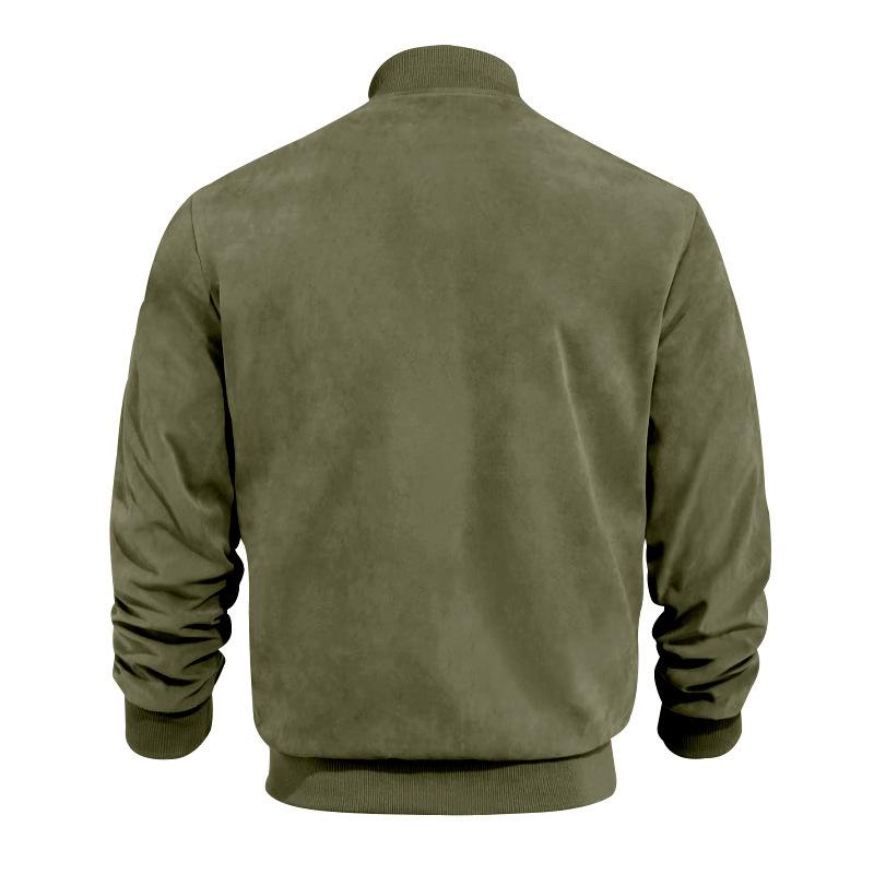 NOUVEAU RICHE Vintage Wildlederjacke für Herren mit Stehkragen für stilvolle Freizeitoutfits und besonderen Anlässe
