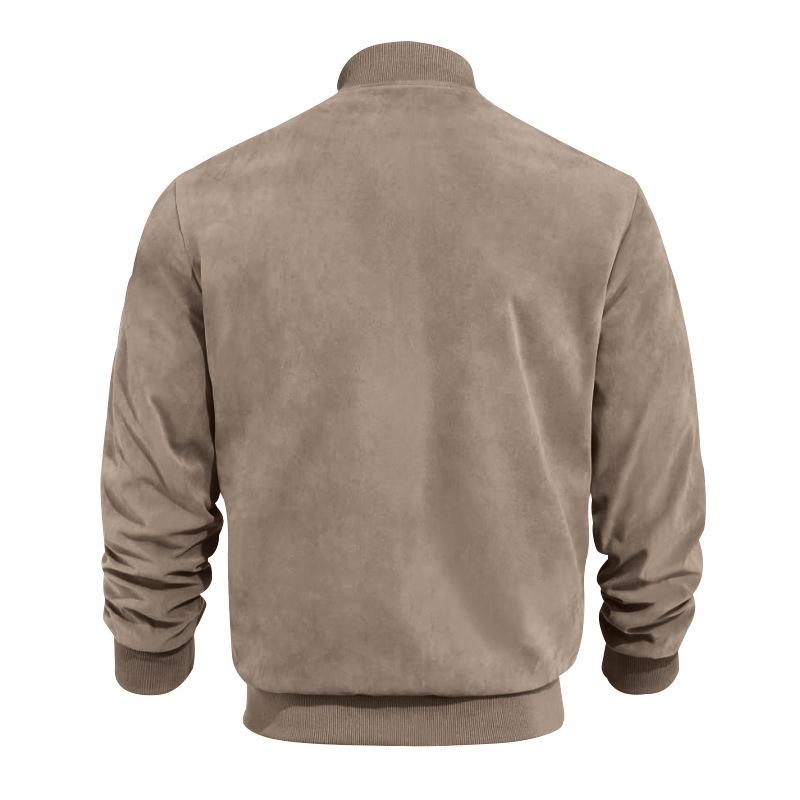 NOUVEAU RICHE Vintage Wildlederjacke für Herren mit Stehkragen für stilvolle Freizeitoutfits und besonderen Anlässe
