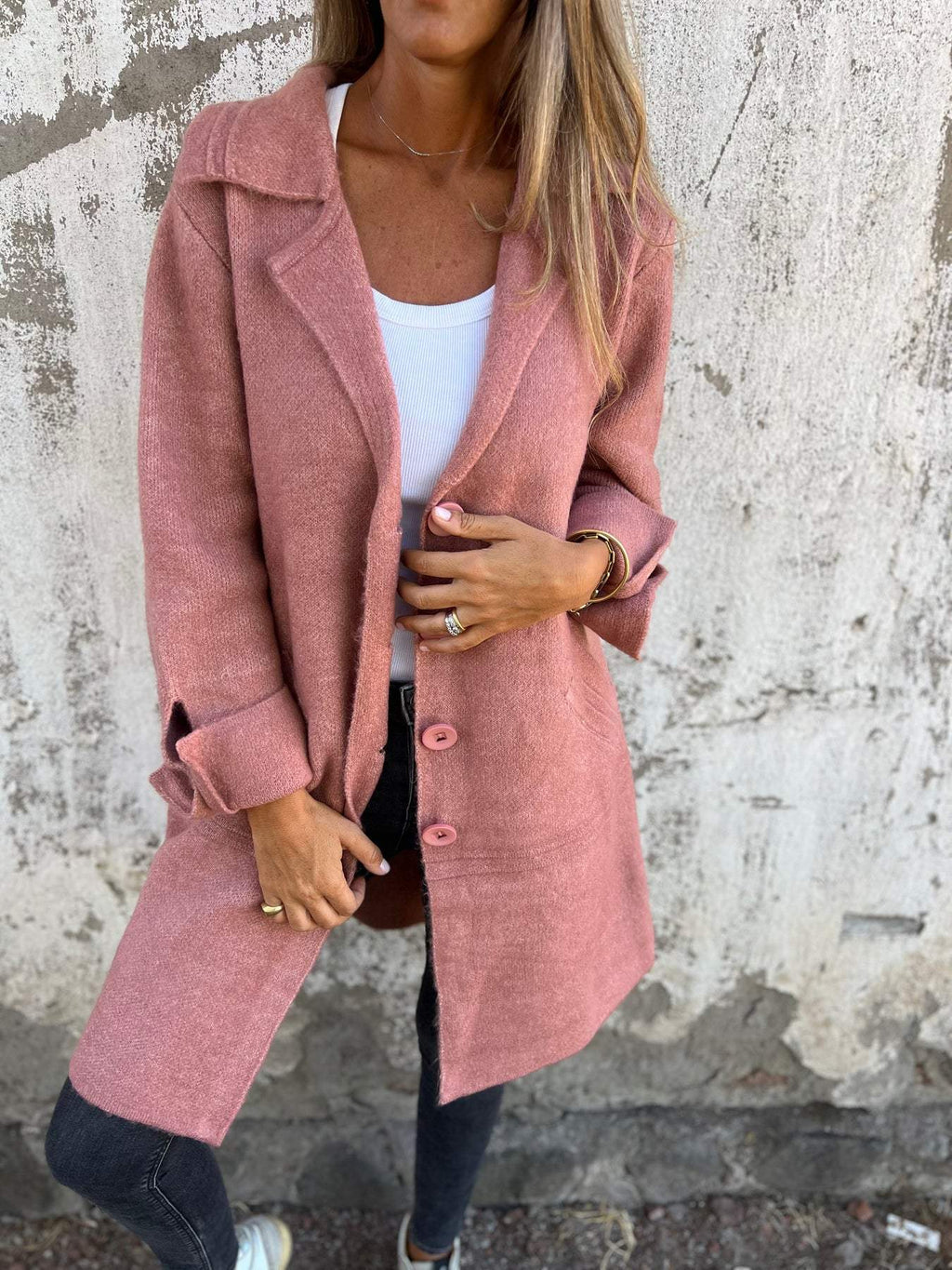 NOUVEAU RICHE Legere Lange Strickjacke – Langer Cardigan Damen, weich & atmungsaktiv, für jede Jahreszeit, S–3XL – Sephira