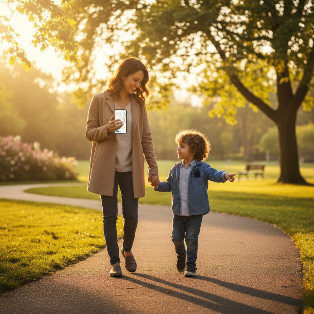 Mini-GPS-Tracker für Kinder – Kinder Tracker mit Echtzeit-Ortung, SOS-Taste & Geofencing, App – KidLocate