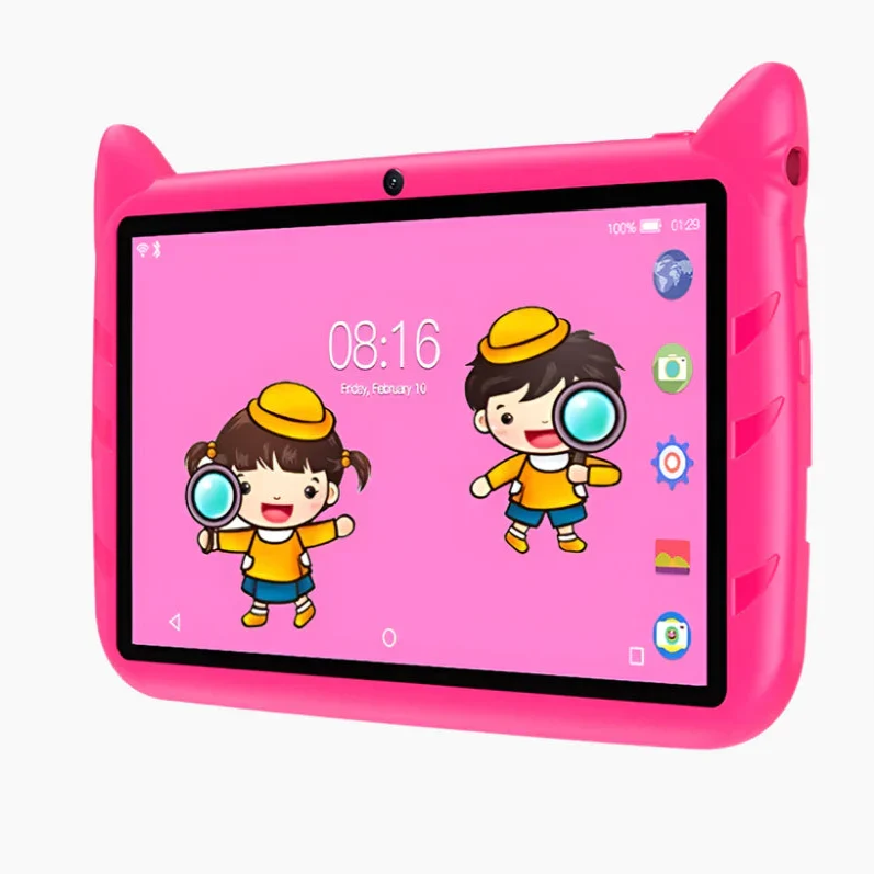 NOUVEAU RICHE 7 Zoll Kinder-Tablet – Android 13 Tablet für Kinder mit 4GB RAM, 64GB Speicher, 5G WLAN, Blau oder Rosa Rosa
