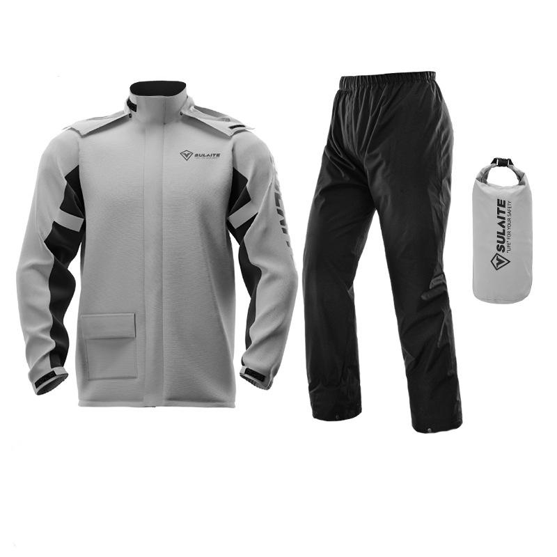 NOUVEAU RICHE Wasserdichter Outdoor-Regenanzug – Leichte Regenjacke & Regenhose für Wandern, Velo & Camping, M–3XL – Marmari Grau