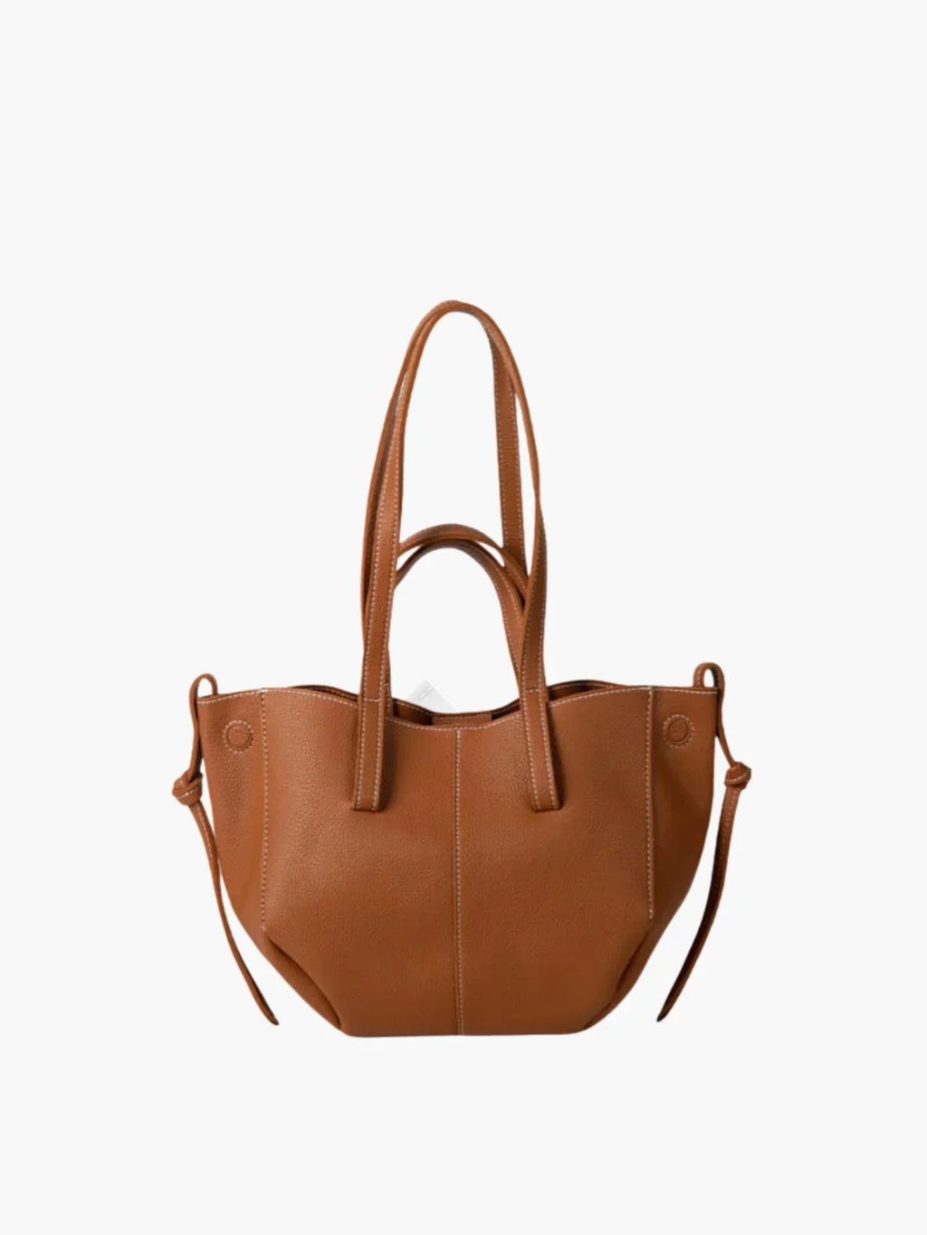 NOUVEAU RICHE Damen Klassische Doppelte Handtasche Aus Kunstleder Braun