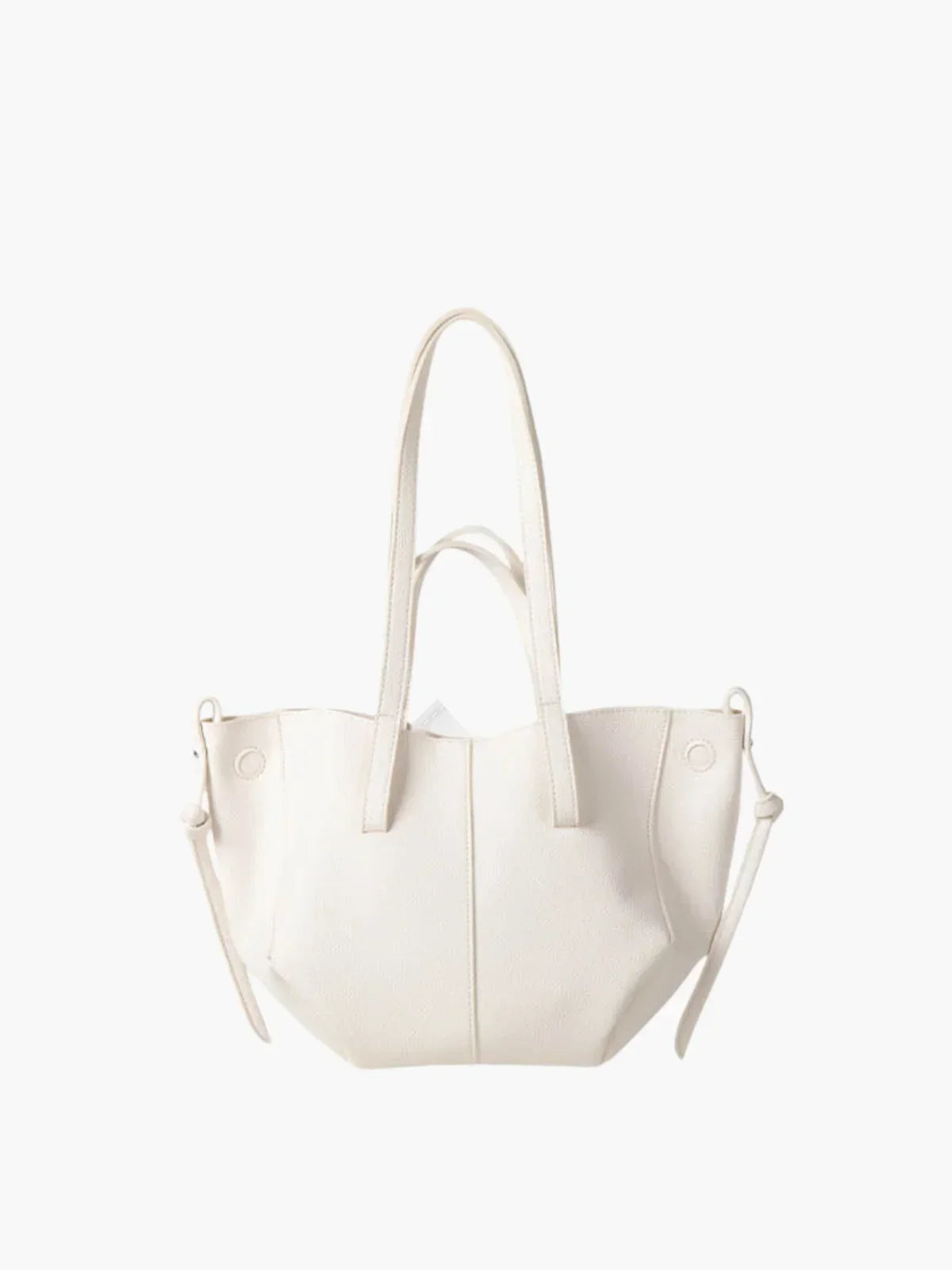 NOUVEAU RICHE Damen Klassische Doppelte Handtasche Aus Kunstleder Creme