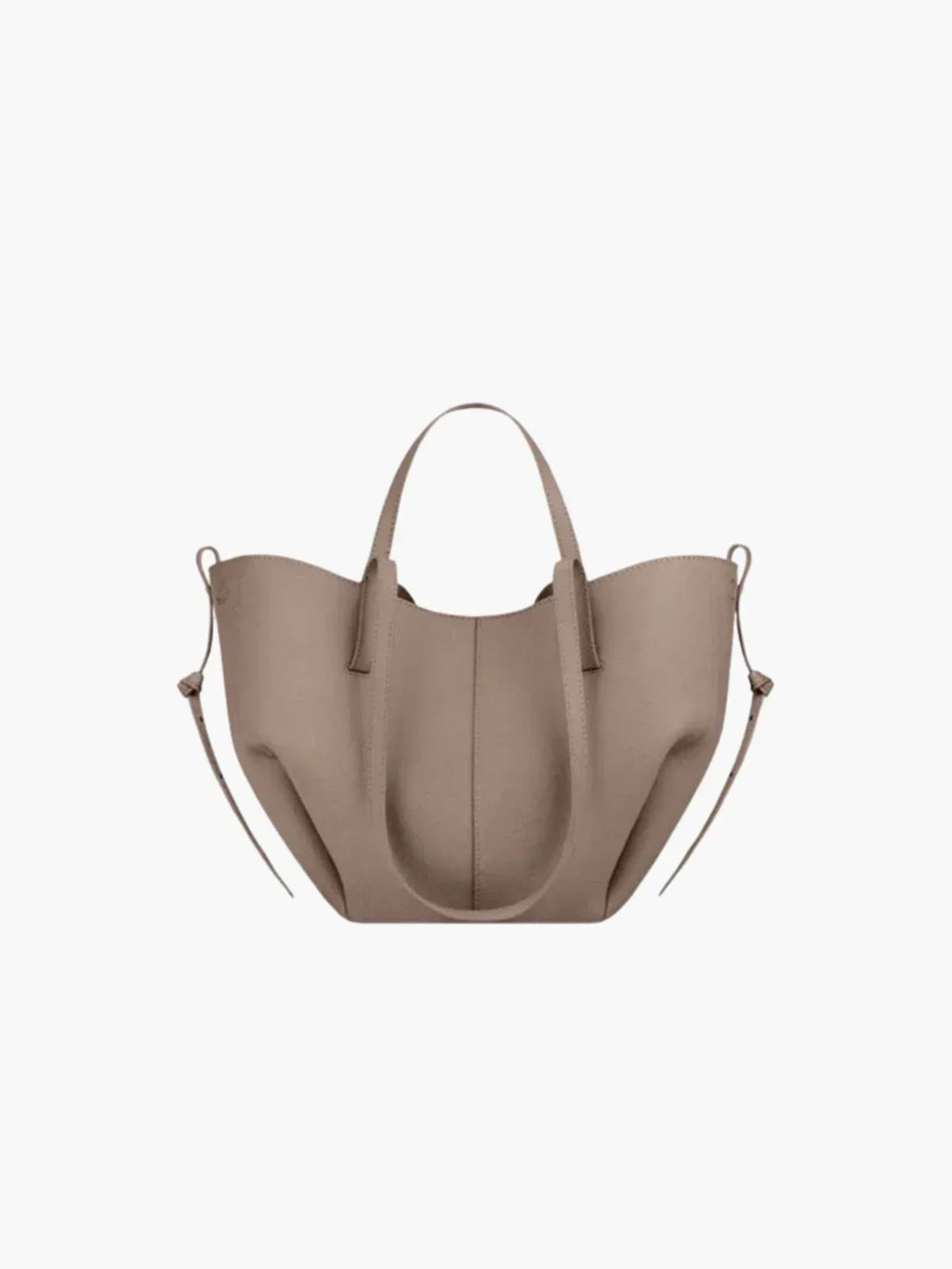 NOUVEAU RICHE Damen Klassische Doppelte Handtasche Aus Kunstleder Taupe