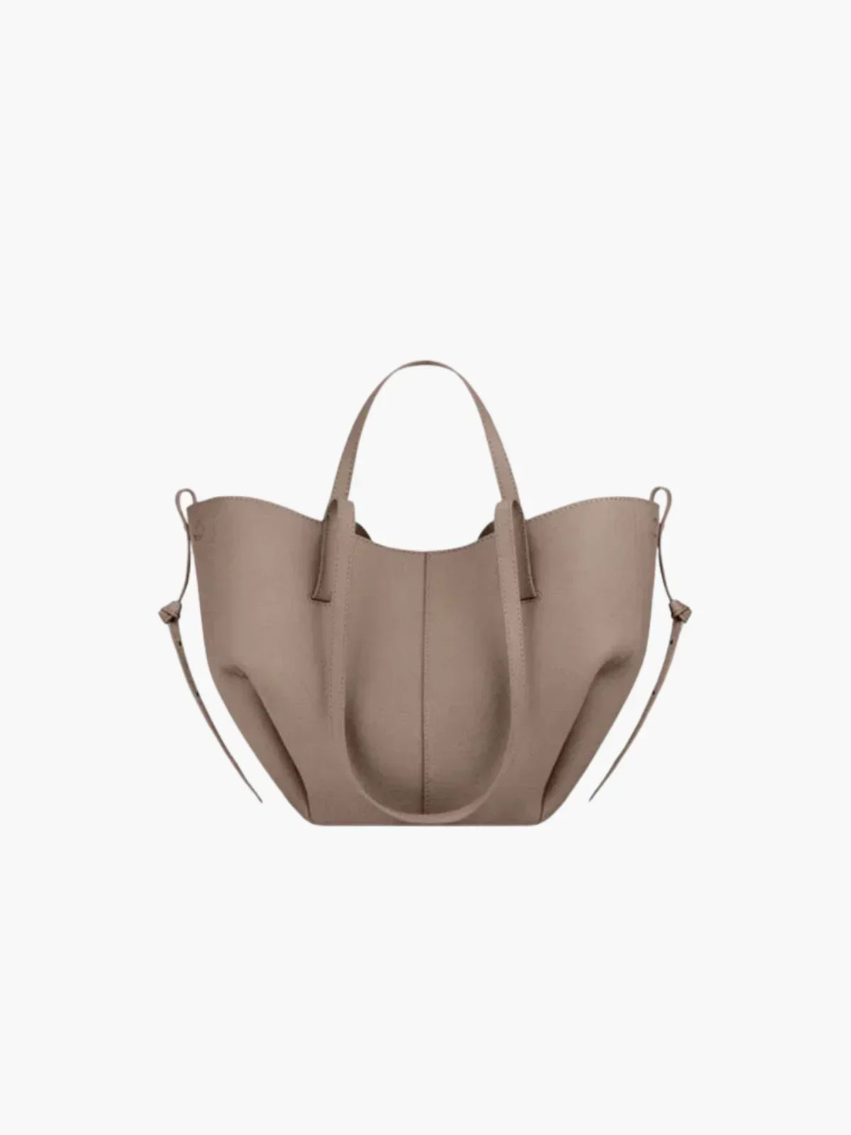 NOUVEAU RICHE Damen Klassische Doppelte Handtasche Aus Kunstleder Taupe