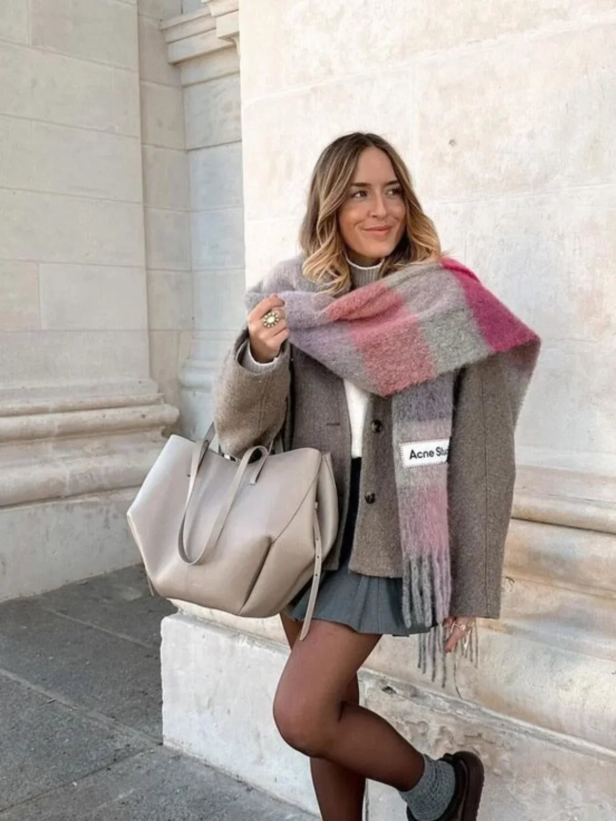 NOUVEAU RICHE Damen Klassische Doppelte Handtasche Aus Kunstleder