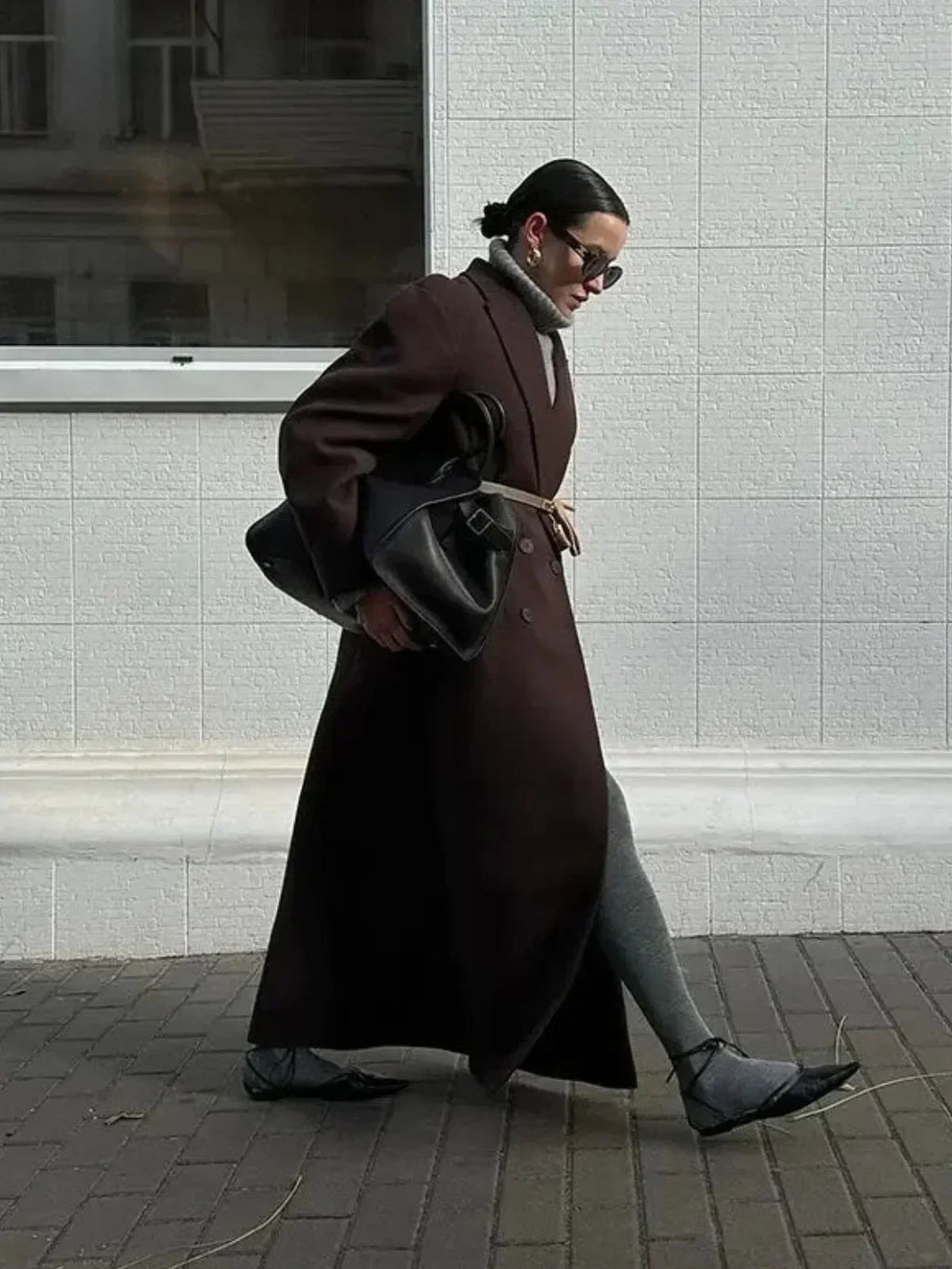 NOUVEAU RICHE Übergroßer, Doppelreihiger Woll-Trenchcoat