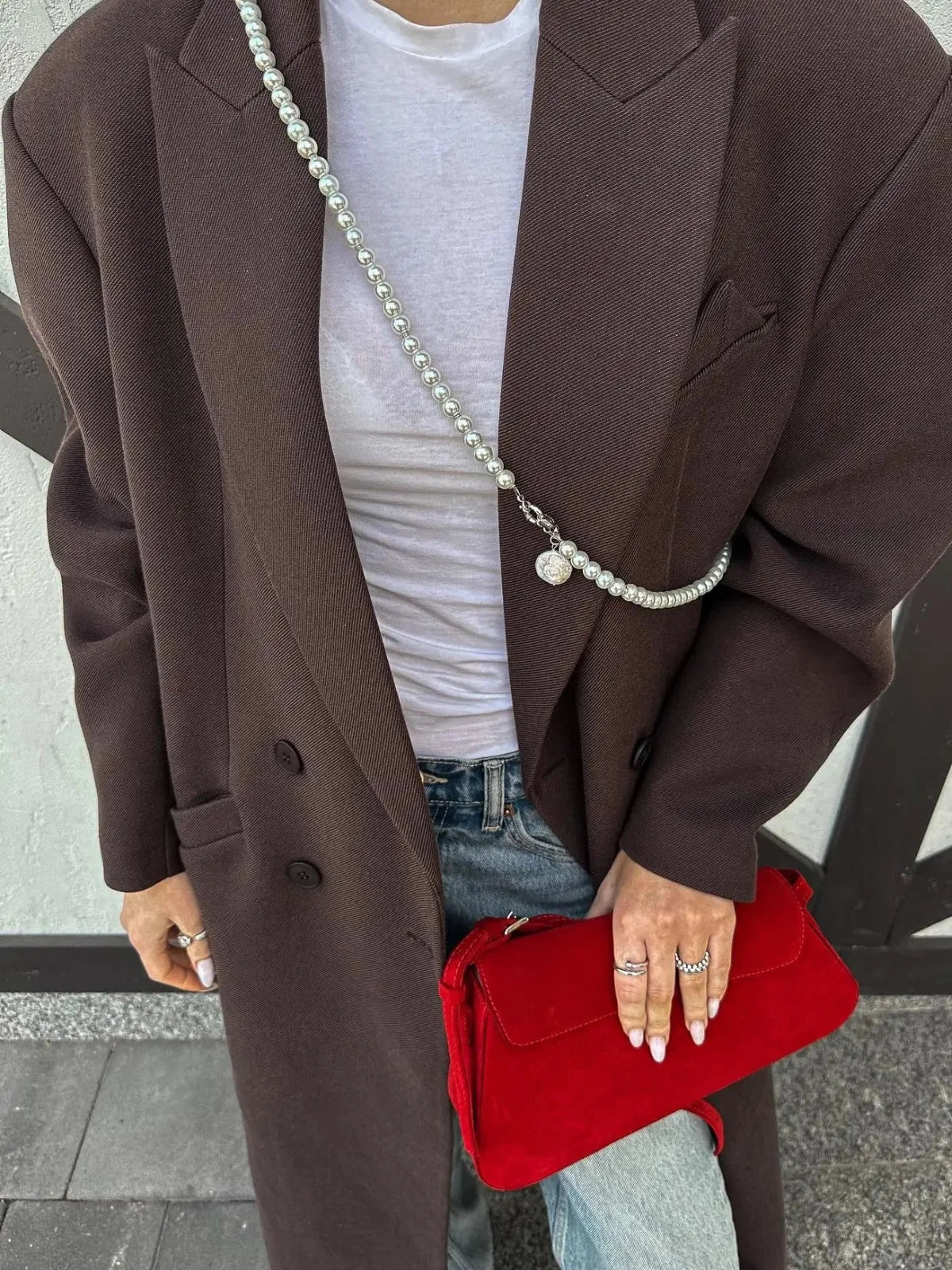 NOUVEAU RICHE Übergroßer, Doppelreihiger Woll-Trenchcoat