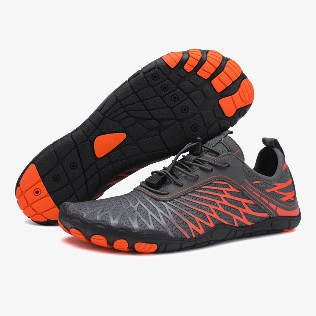 NOUVEAU RICHE Minimalistische Schuhe Ultraleichte Komfort Ganztags Freiheit Grau und Orange