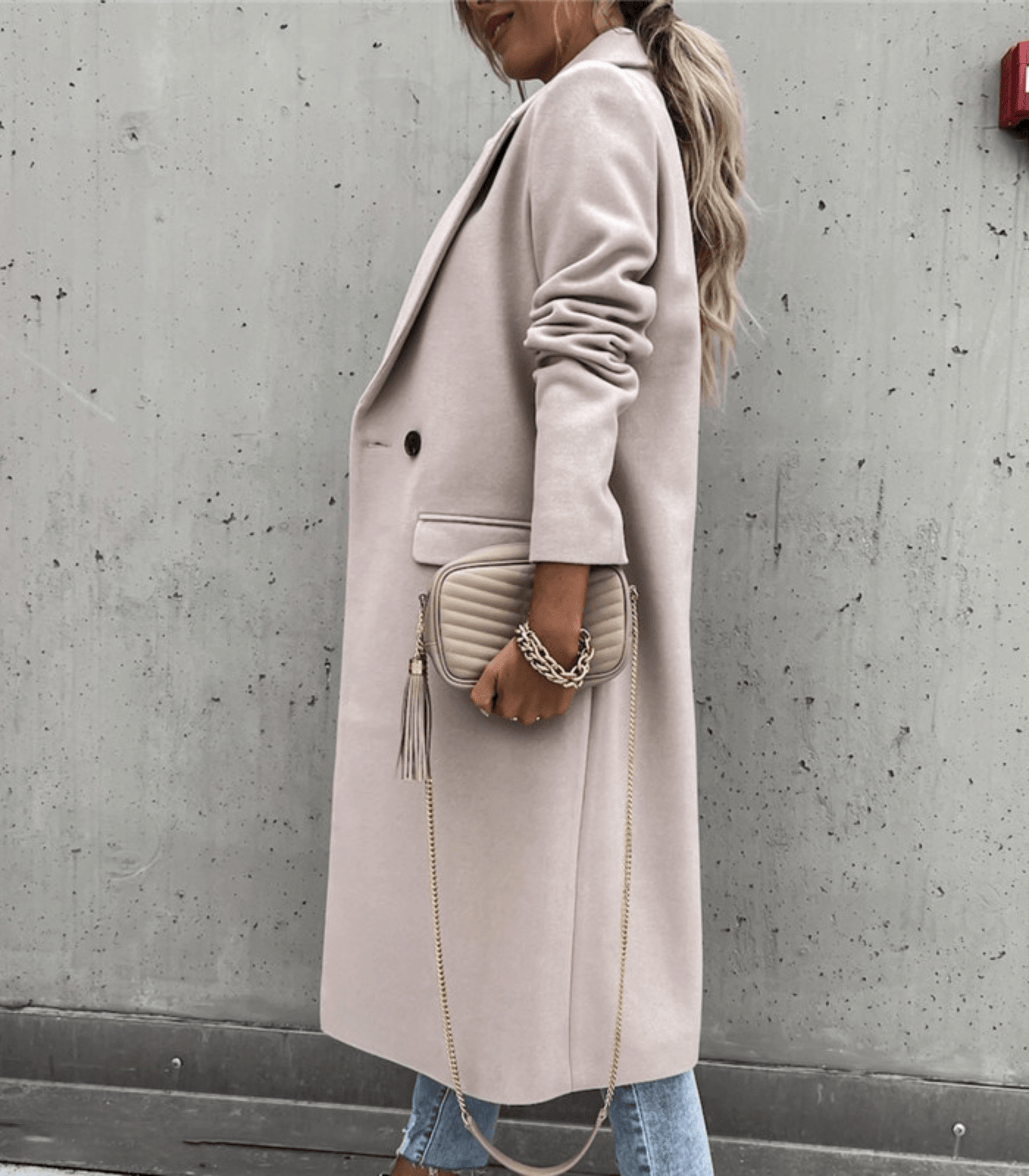 NOUVEAU RICHE Wollmantel Mit Taschen Und Knöpfen Warm Und Stilvoll - Winterjacke - Wintermäntel Damen