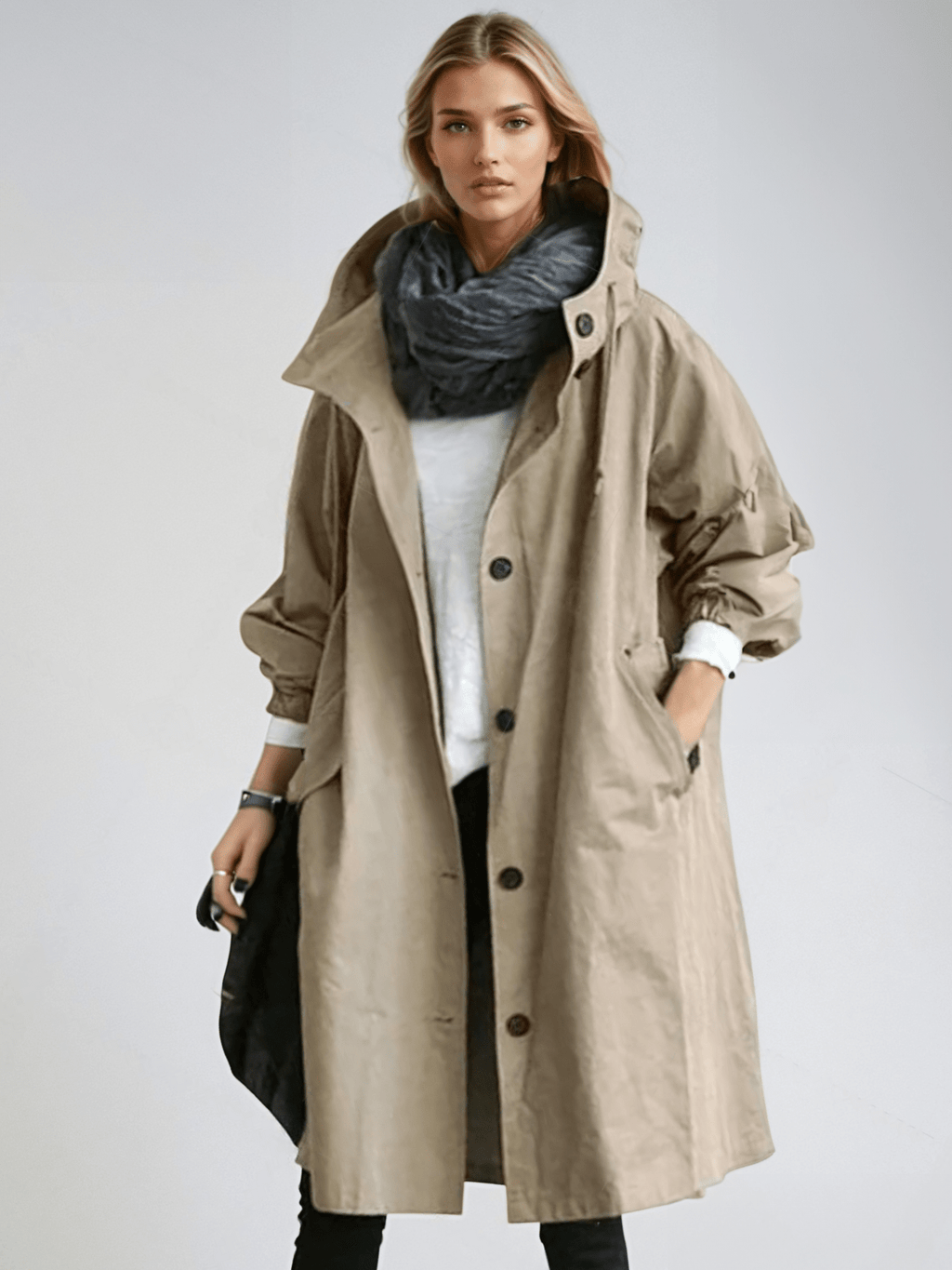 NOUVEAU RICHE Elizabeth | Dame Wasserabweisender Trenchcoat mit Gürtel - Eleganter Übergangsmantel & Windbreaker Braun