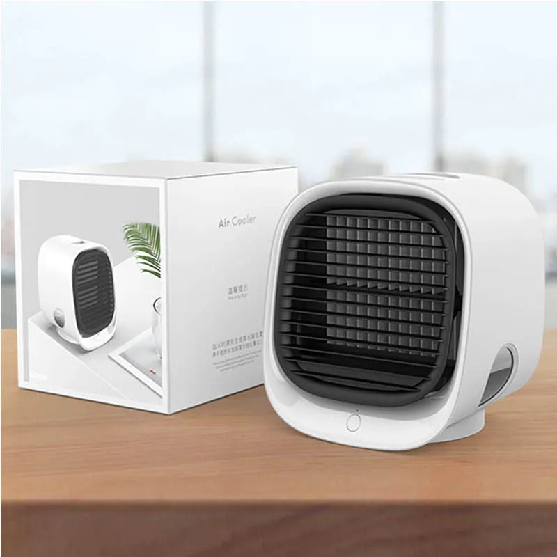 NOUVEAU RICHE Kompakter Luftkühler – 2-in-1 Luftkühler und Luftbefeuchter für Zuhause oder Büro – leise Mini Klimaanlage für Schreibtisch & Nachttisch