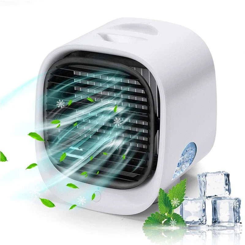 NOUVEAU RICHE Kompakter Luftkühler – 2-in-1 Luftkühler und Luftbefeuchter für Zuhause oder Büro – leise Mini Klimaanlage für Schreibtisch & Nachttisch