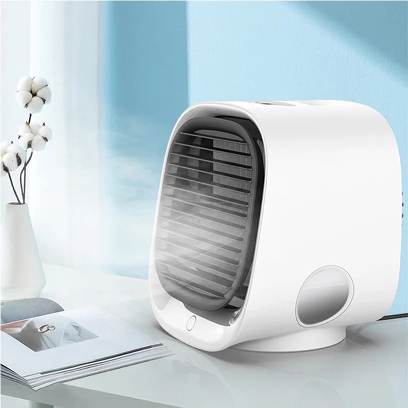 NOUVEAU RICHE Kompakter Luftkühler – 2-in-1 Luftkühler und Luftbefeuchter für Zuhause oder Büro – leise Mini Klimaanlage für Schreibtisch & Nachttisch