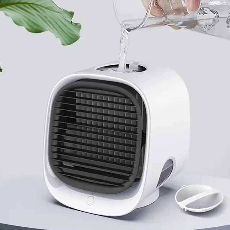 NOUVEAU RICHE Kompakter Luftkühler – 2-in-1 Luftkühler und Luftbefeuchter für Zuhause oder Büro – leise Mini Klimaanlage für Schreibtisch & Nachttisch