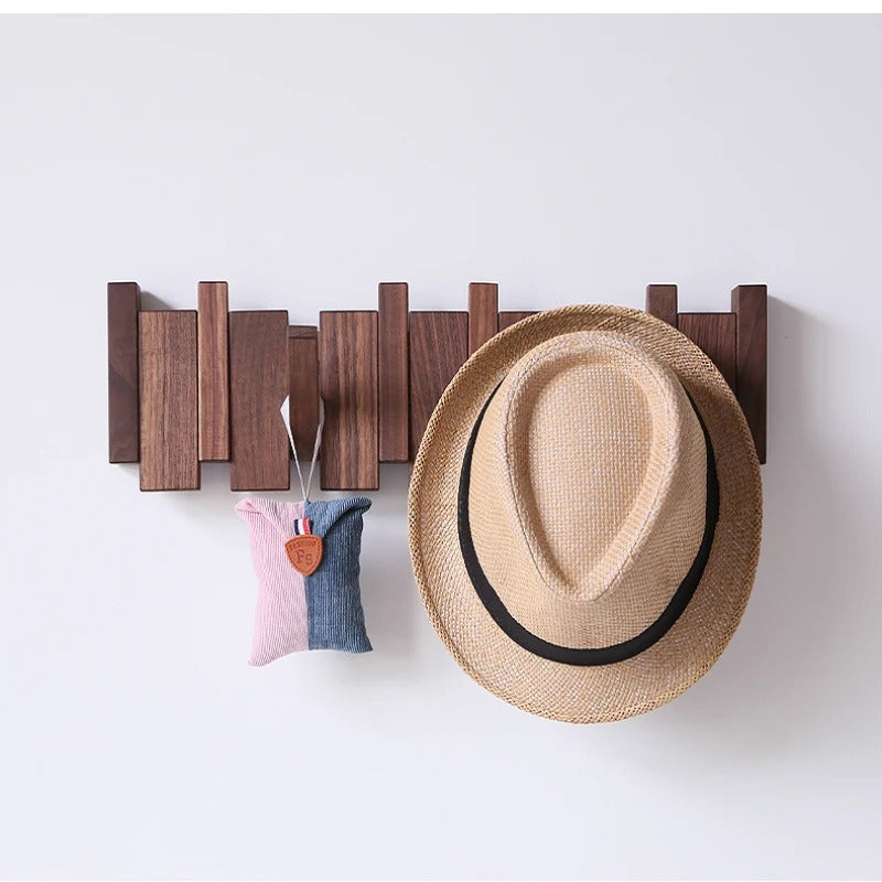 NOUVEAU RICHE HarmonyCoat Holz-Klavier-Garderobenleiste – Wandgarderobe im Klaviertasten-Design, Massivholz, 4, 6 oder 8 Haken