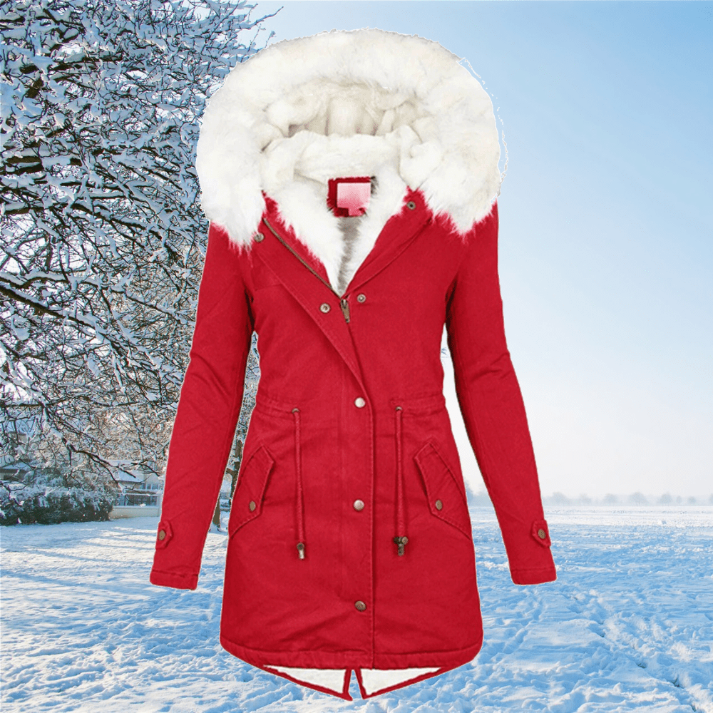 NOUVEAU RICHE Praktische Damen Winterjacke - Warm, edle Materialien und toller Schnitt Rood