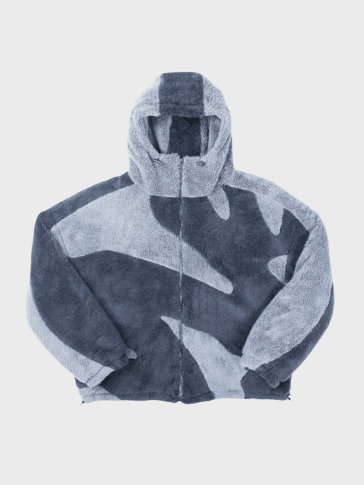 NOUVEAU RICHE Wilshire | Herren Oversized Jacke mit durchgehendem Reißverschluss Blau