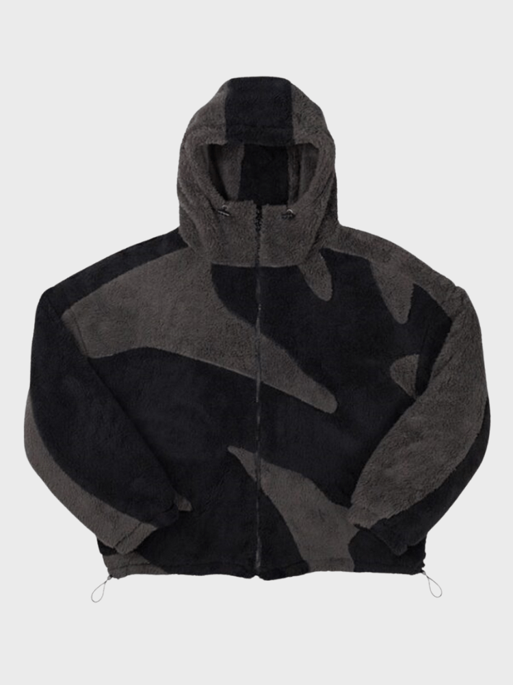 NOUVEAU RICHE Wilshire | Herren Oversized Jacke mit durchgehendem Reißverschluss Schwarz
