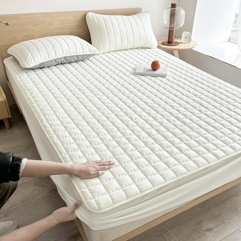 NOUVEAU RICHE Wasserdichter Matratzenschoner – Spannbetttuch Matratzenbezug mit Gummizug, atmungsaktiv & geräuscharm, 90×200 bis 200×220 cm Weiss