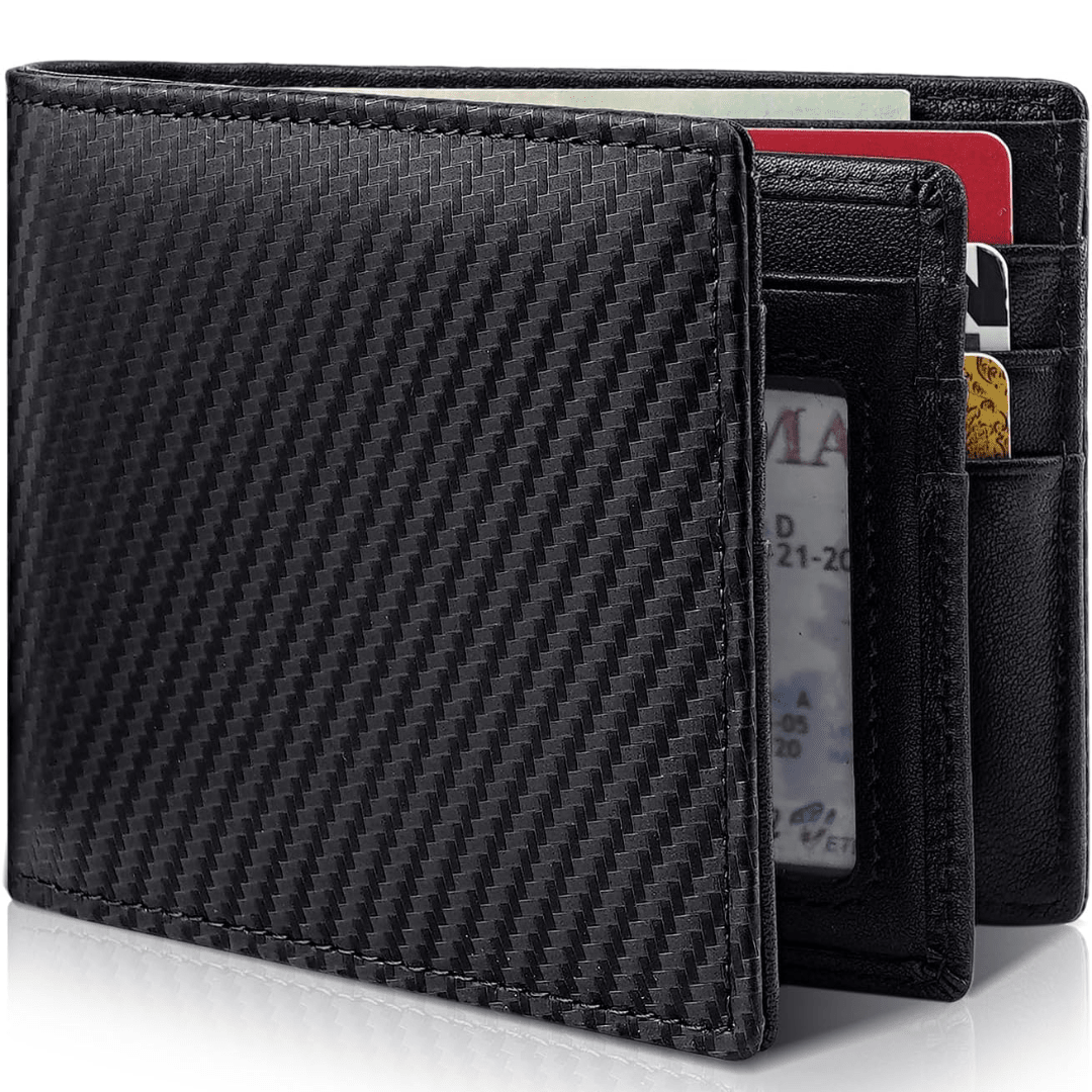 NOUVEAU RICHE Hommes | Herren Bifold Echtleder RFID-Blocking Geldbörse