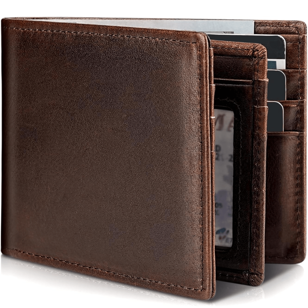 NOUVEAU RICHE Hommes | Herren Bifold Echtleder RFID-Blocking Geldbörse