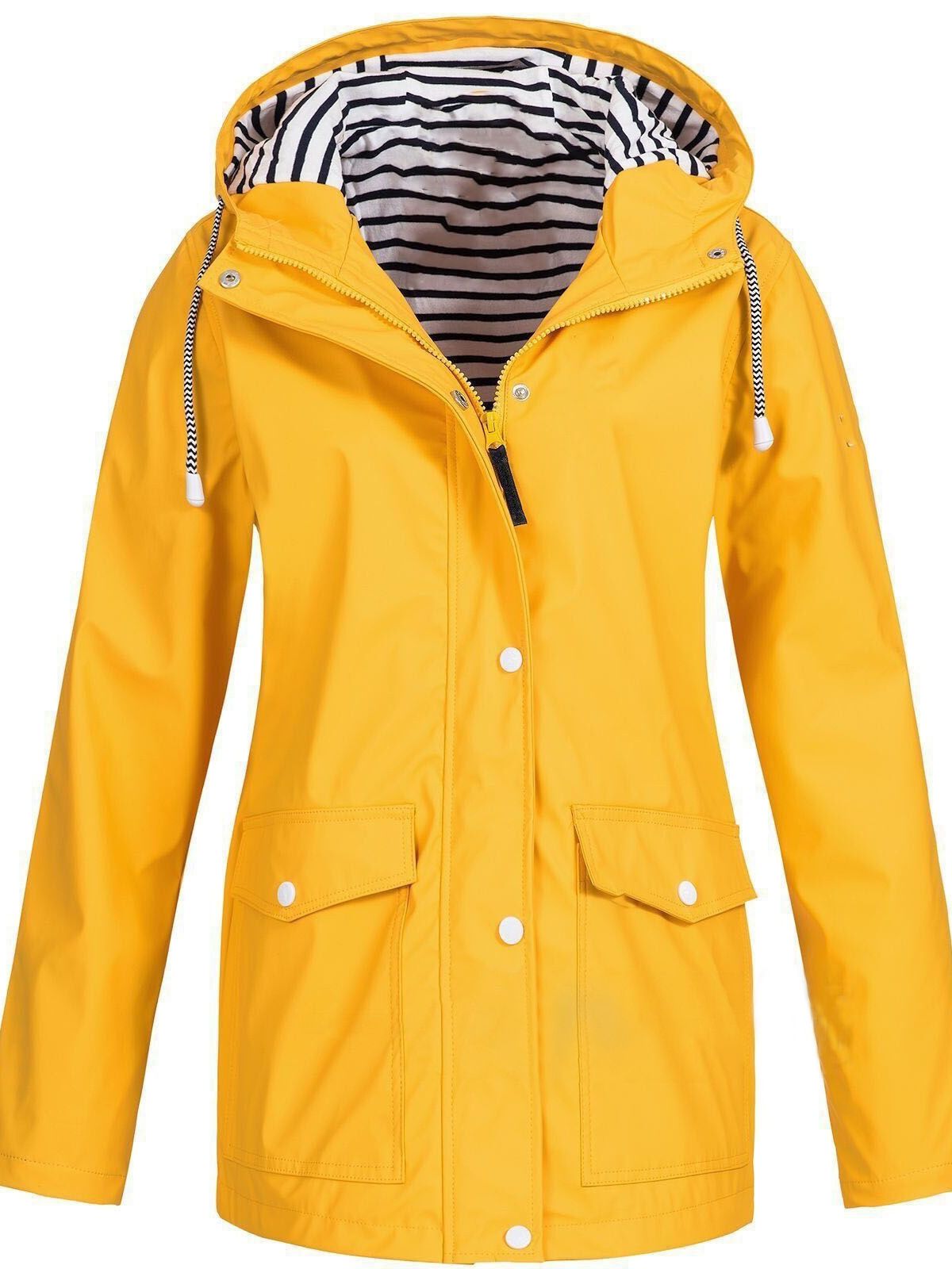 NOUVEAU RICHE Damenjacke Wasserdicht Winddicht Für Outdoor Wandern Gelb