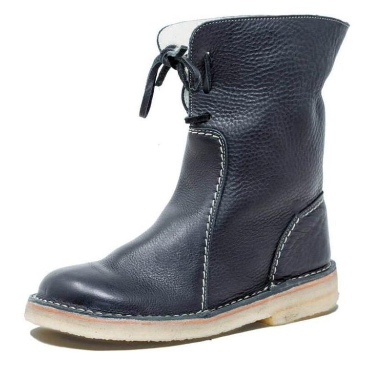 NOUVEAU RICHE Damen Winterstiefel Mit Fellfutter Warm Stilvoll Komfort Schwarz