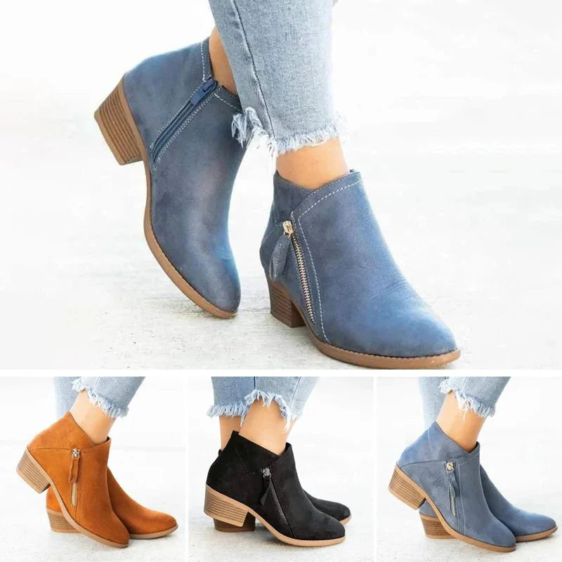 NOUVEAU RICHE Damen Lederstiefeletten Leder Robuste Sohle Knöchelhöhe
