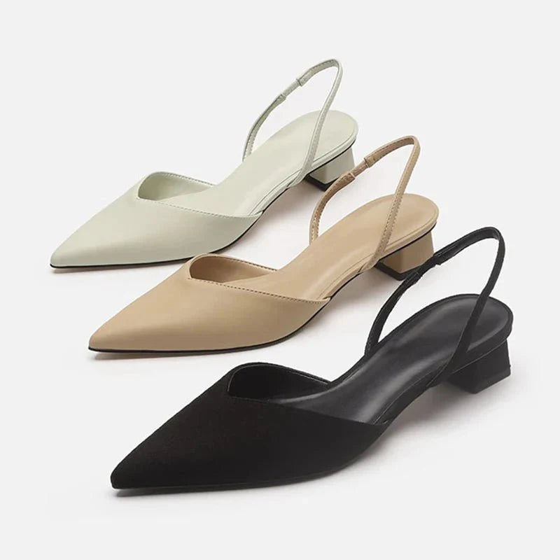NOUVEAU RICHE Damen Slingback Sandaletten Verstellbarer Riemen Blockabsatz